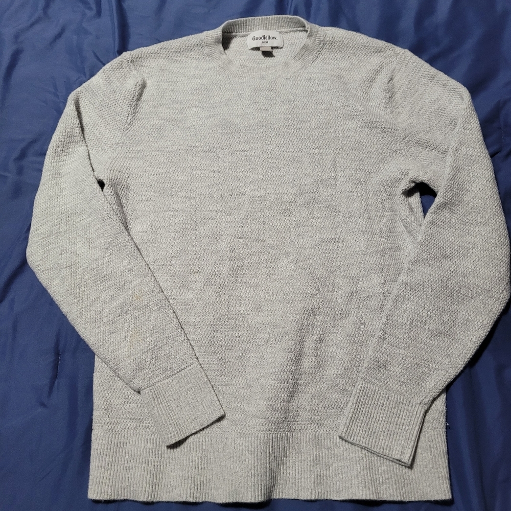 Mens Crew Neck Light Weight Pullover Sweater - Goodfellow & Co Light Gray S
